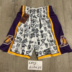 Men’s Mitchell & Ness Purple and White Graphic Kids Shorts